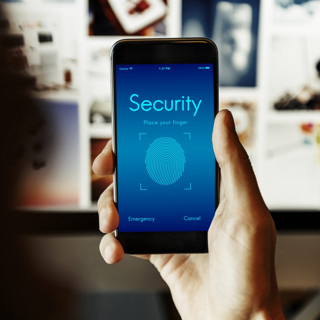 Touch id access cyber digital security graphic concept